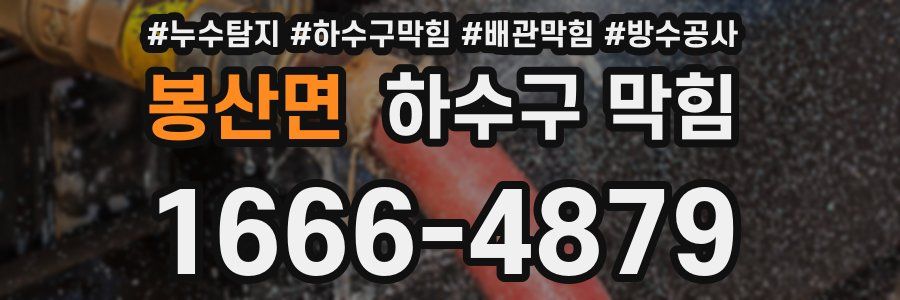 봉산면 하수구 막힘