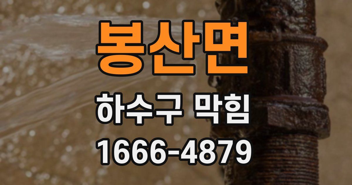 봉산면 하수구 막힘