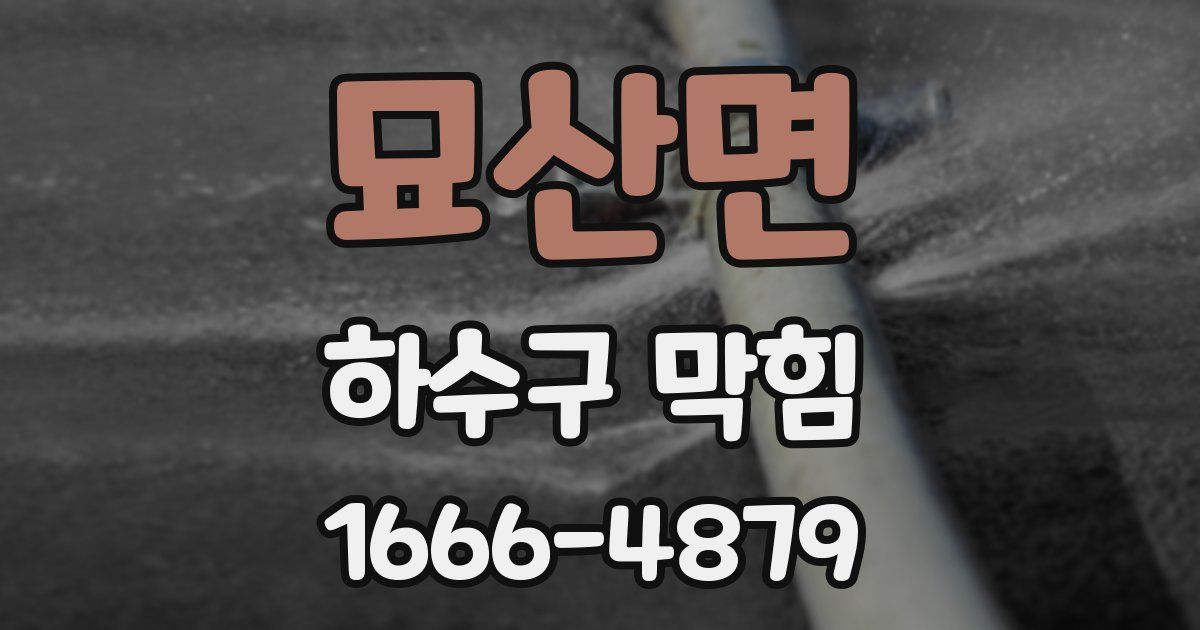 묘산면 하수구 막힘