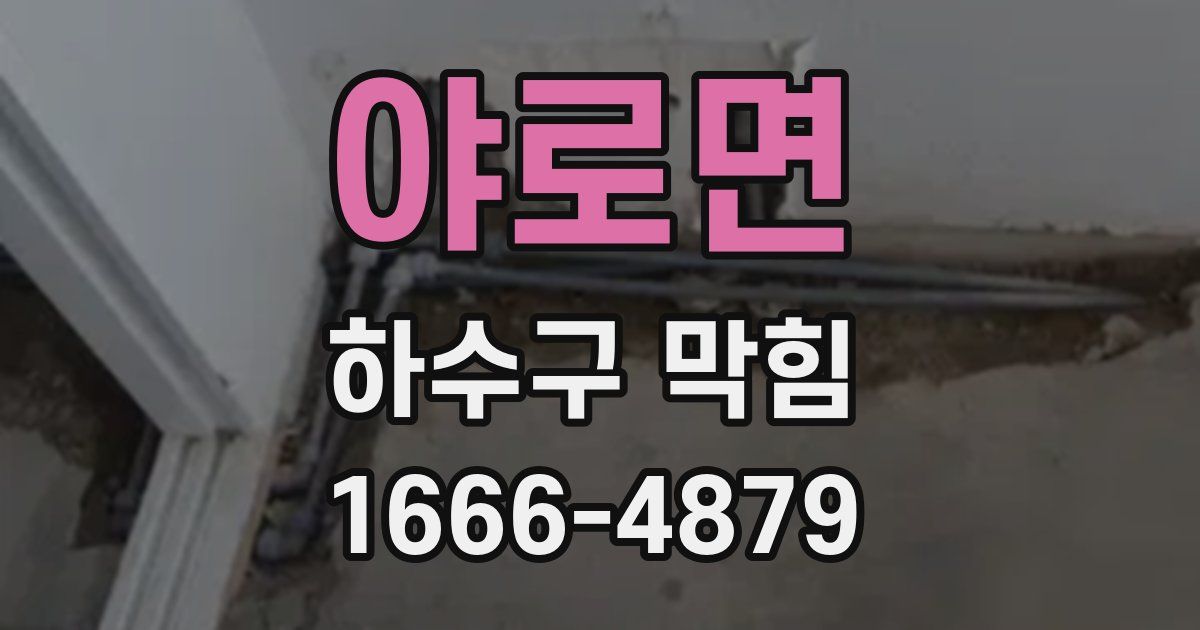 야로면 하수구 막힘