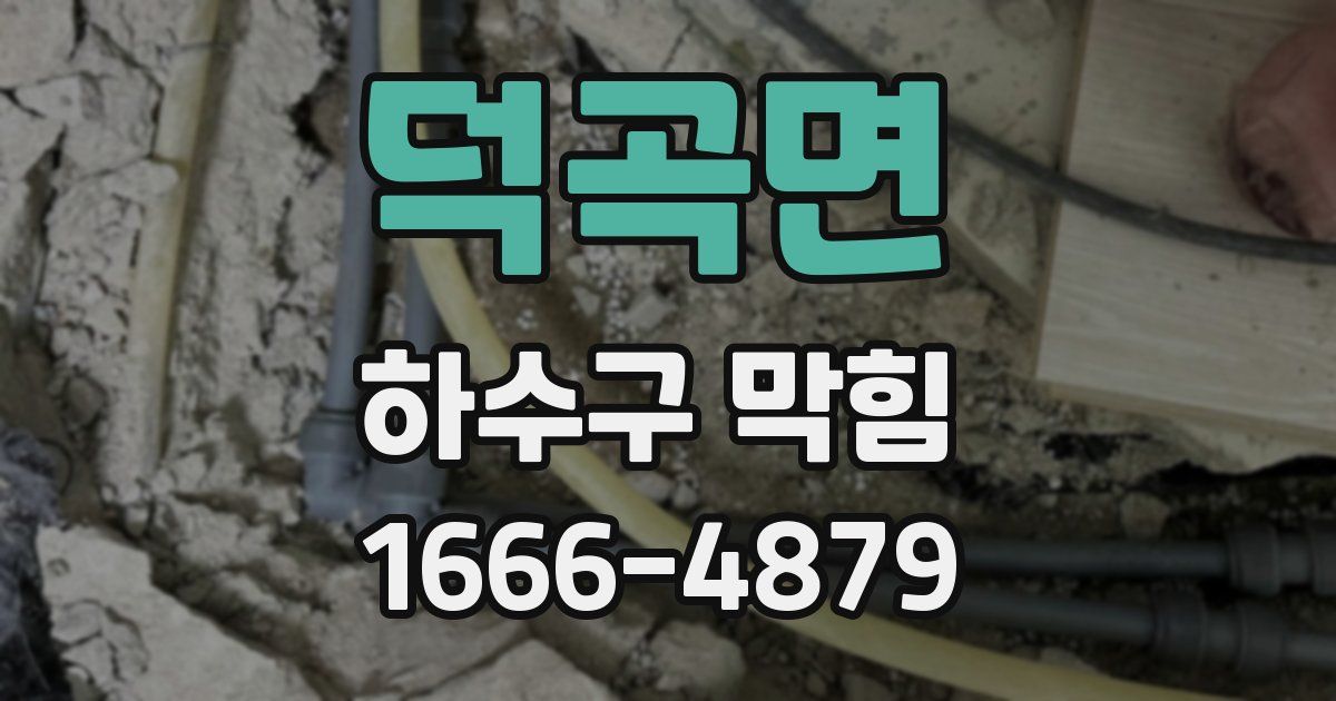 덕곡면 하수구 막힘