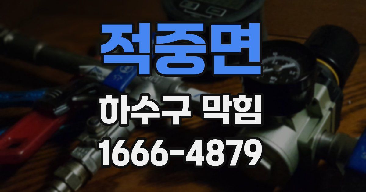 적중면 하수구 막힘