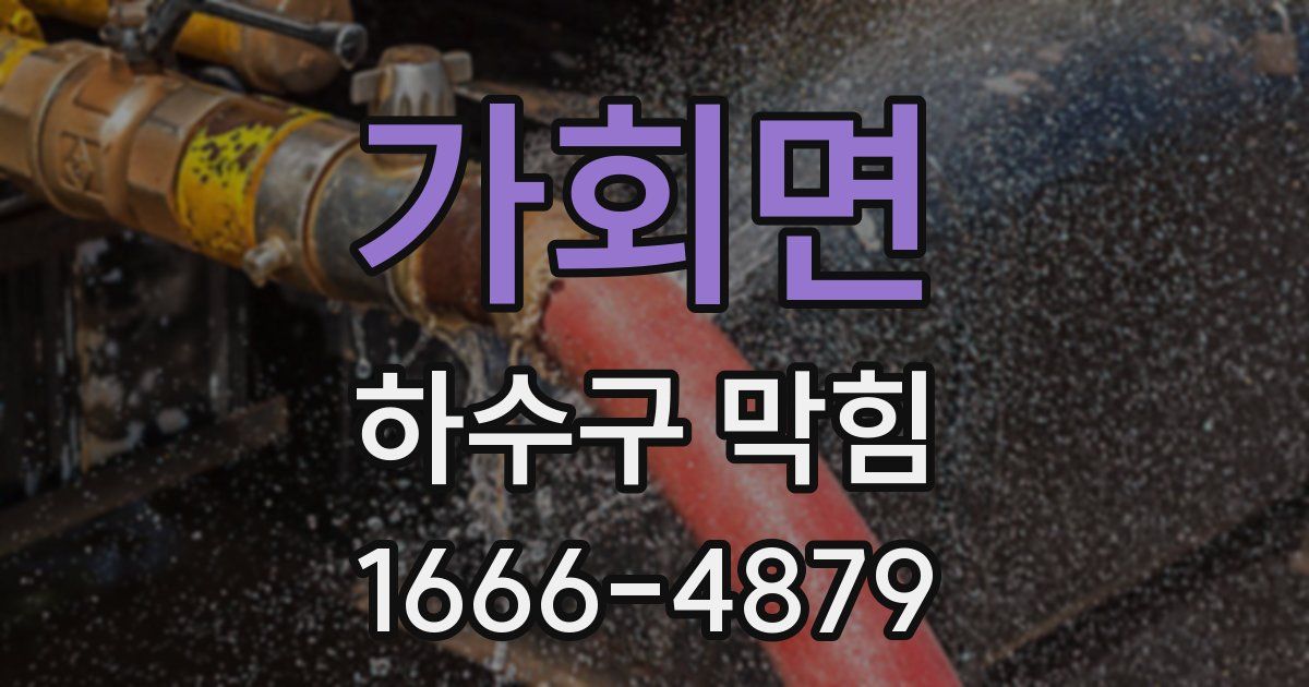 가회면 하수구 막힘