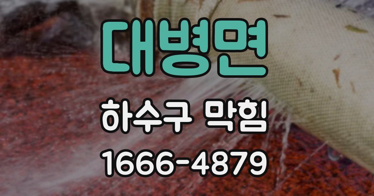 대병면 하수구 막힘