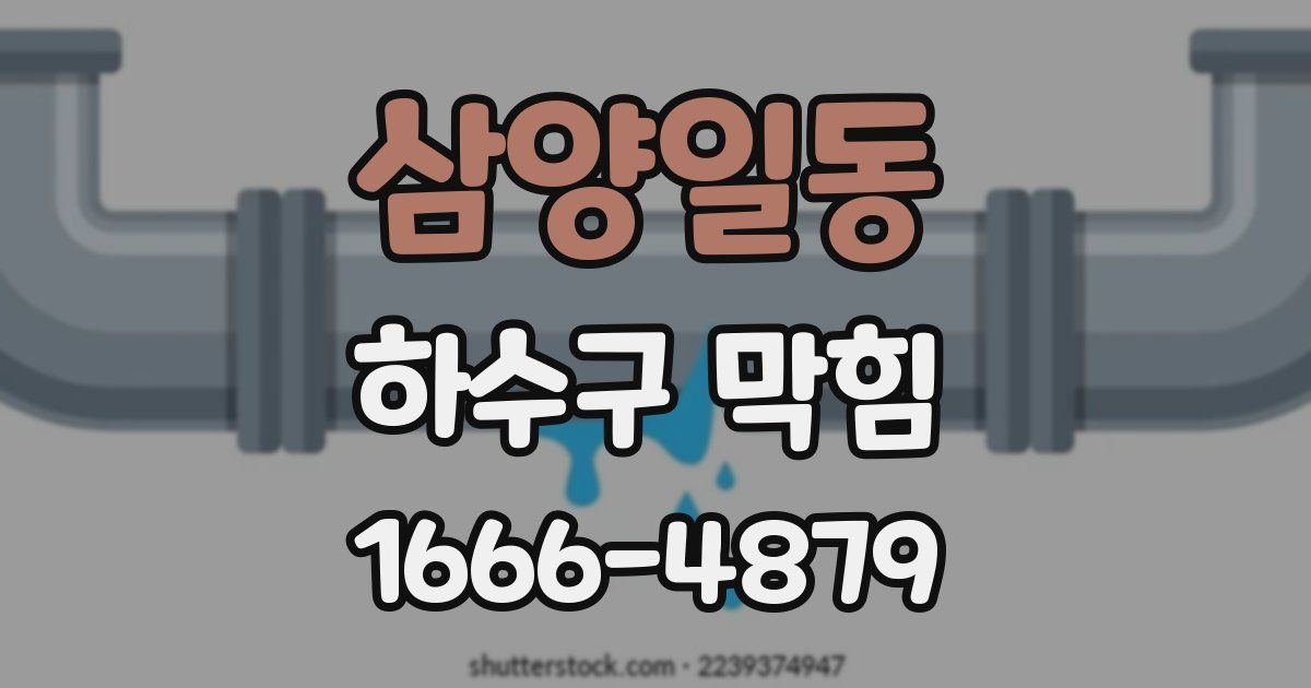 삼양일동 하수구 막힘