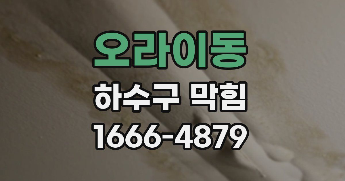 오라이동 하수구 막힘