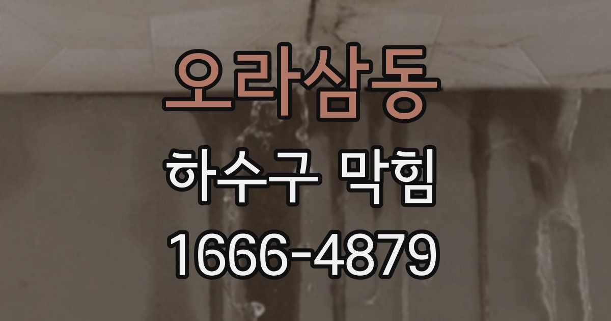 오라삼동 하수구 막힘