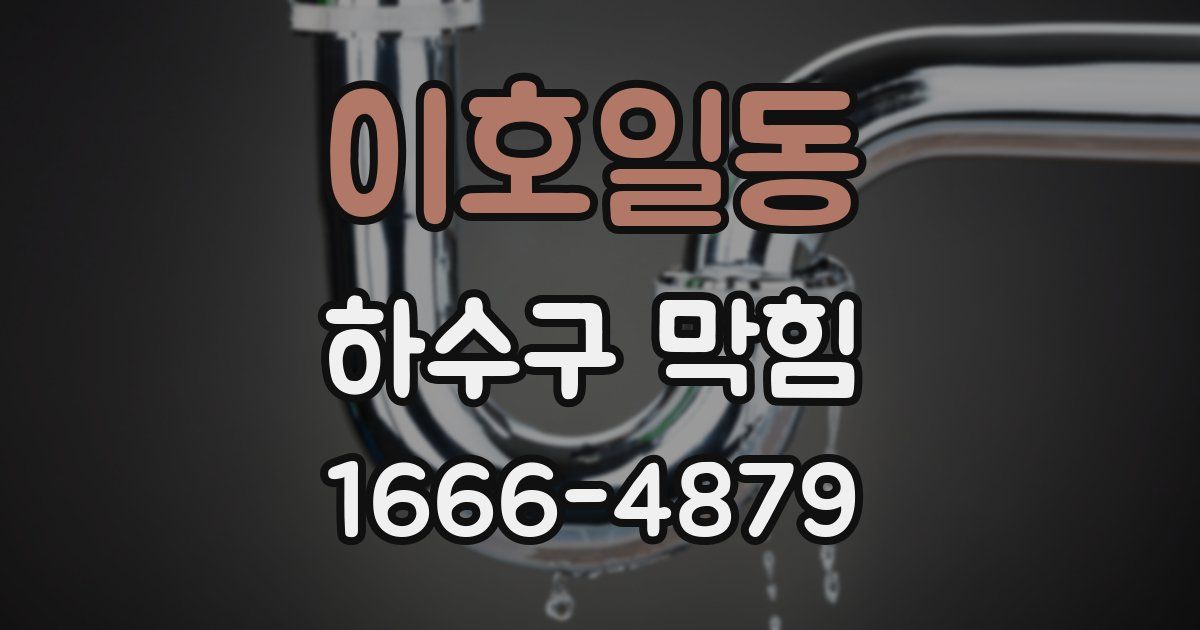이호일동 하수구 막힘