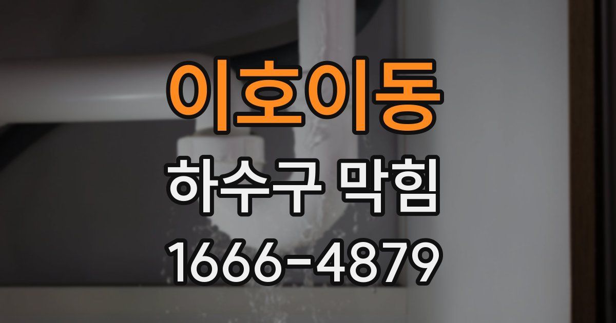 이호이동 하수구 막힘