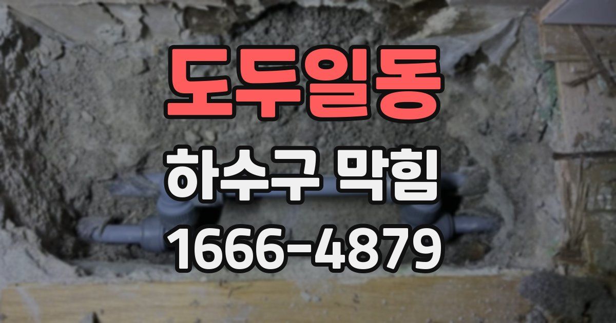 도두일동 하수구 막힘