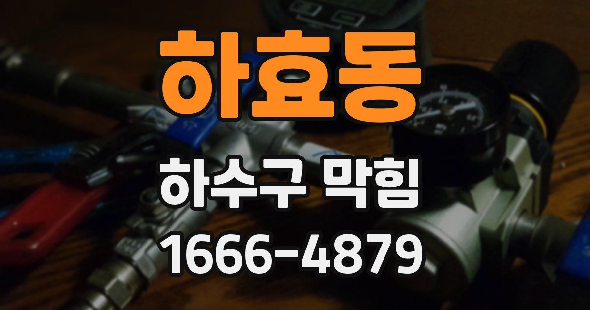 하효동 하수구 막힘