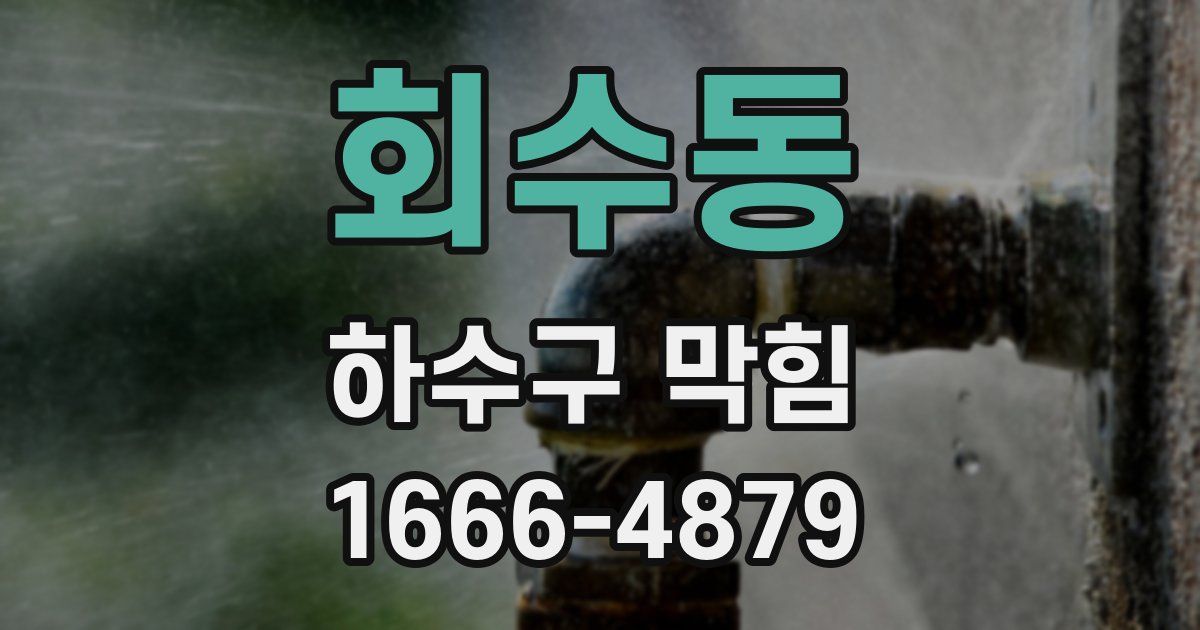 회수동 하수구 막힘