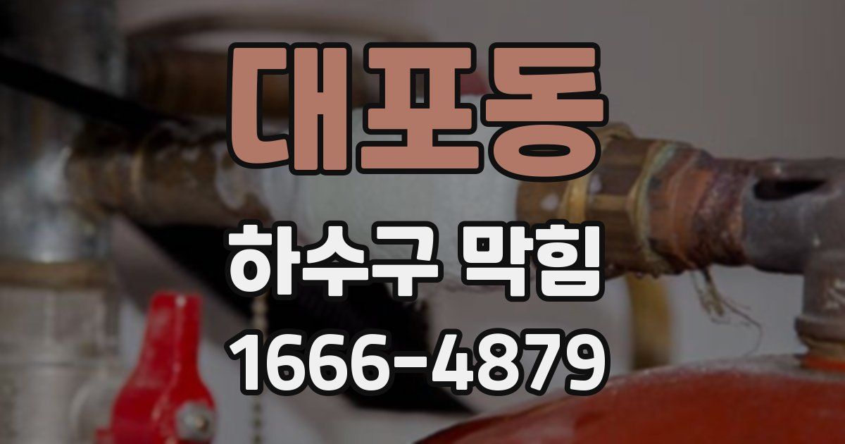 대포동 하수구 막힘