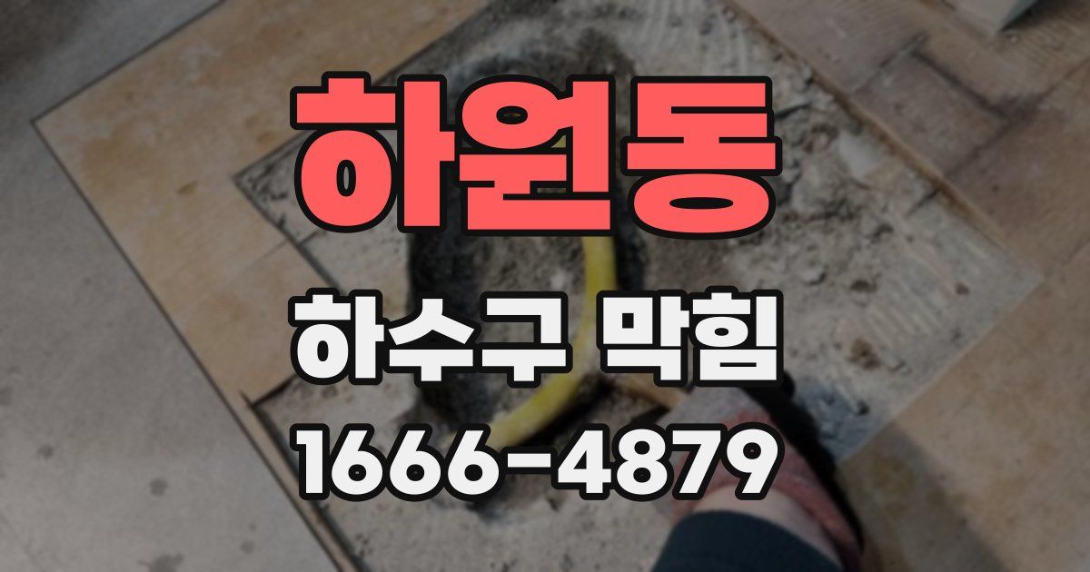 하원동 하수구 막힘