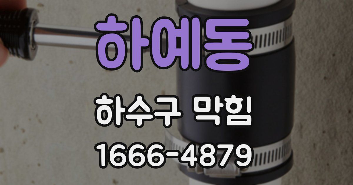 하예동 하수구 막힘