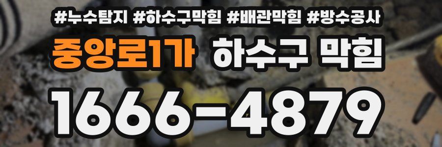 중앙로1가 하수구 막힘