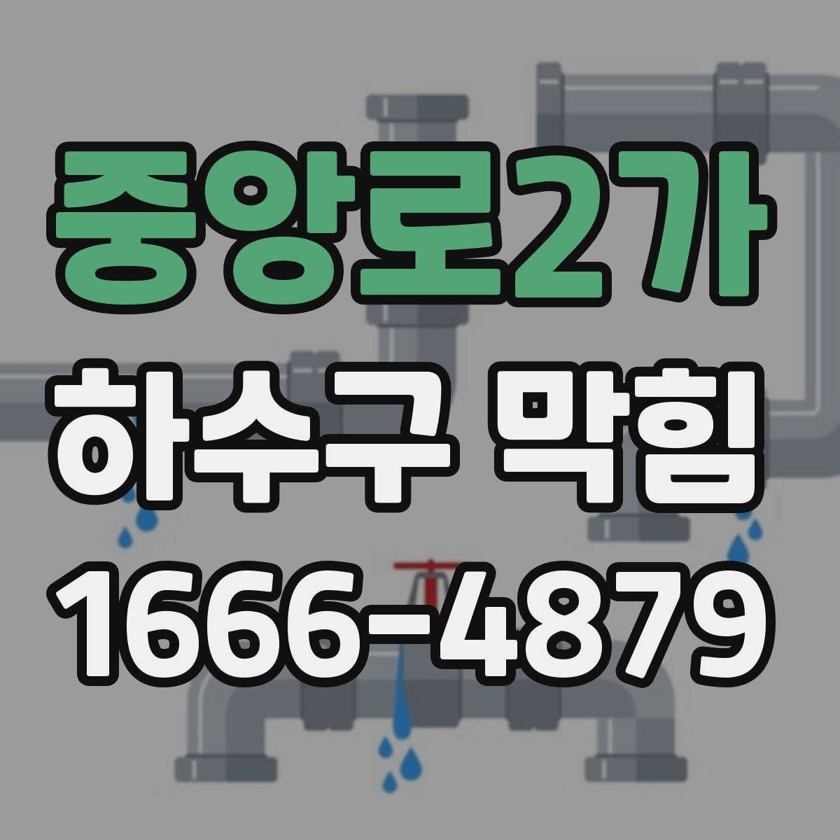 중앙로2가 하수구 막힘