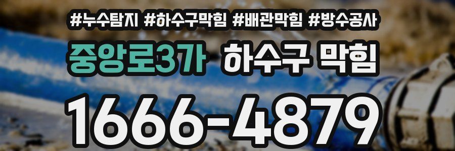 중앙로3가 하수구 막힘