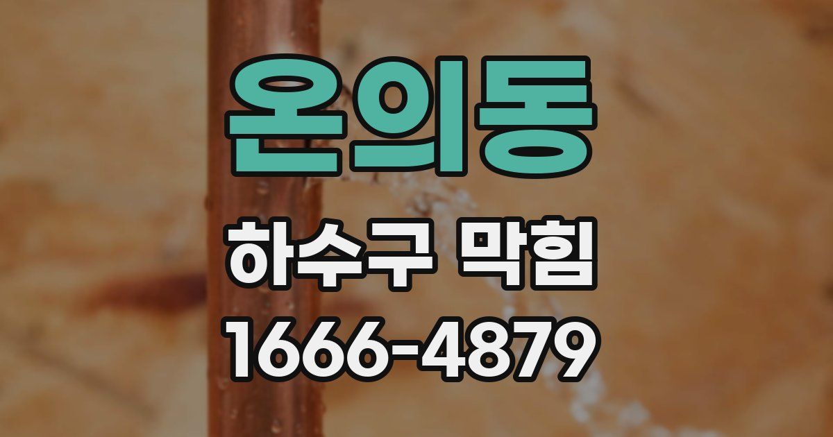 온의동 하수구 막힘