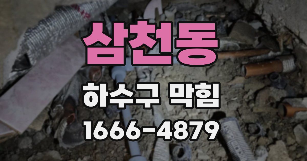 삼천동 하수구 막힘