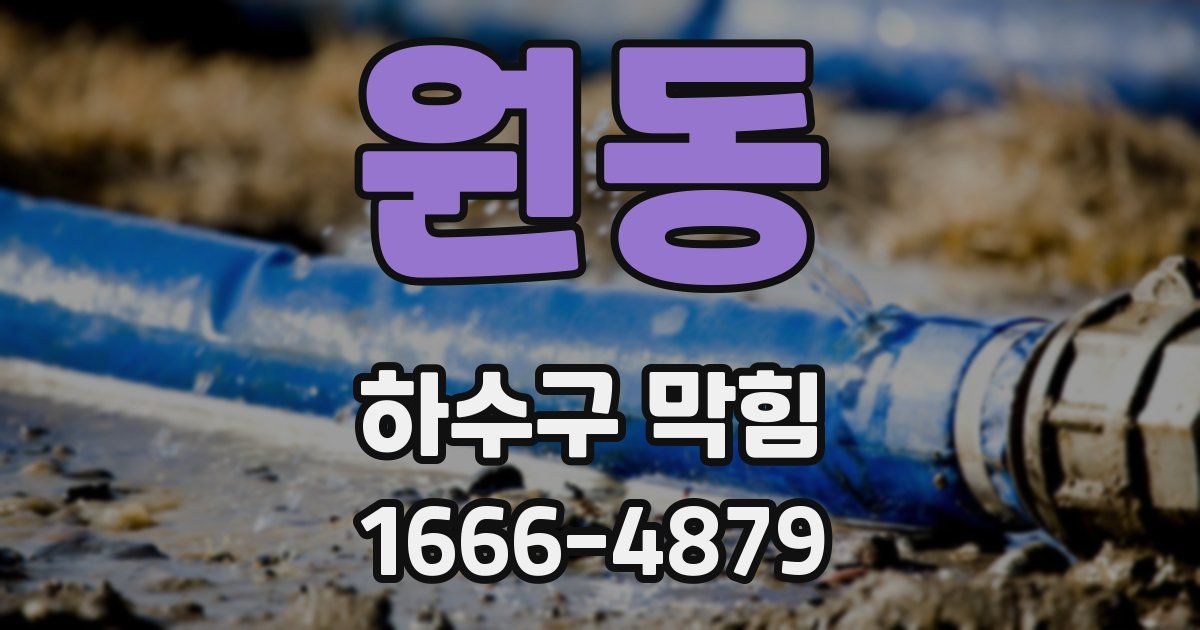 원동 하수구 막힘