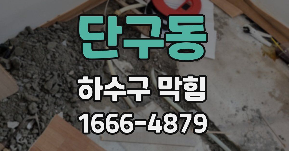 단구동 하수구 막힘
