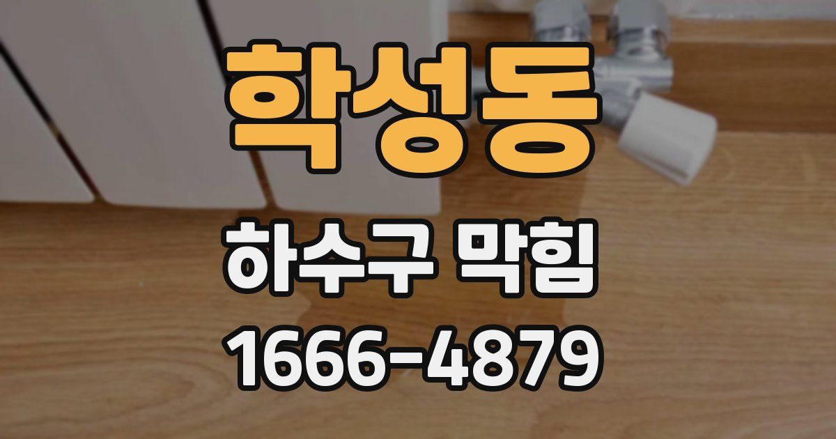 학성동 하수구 막힘