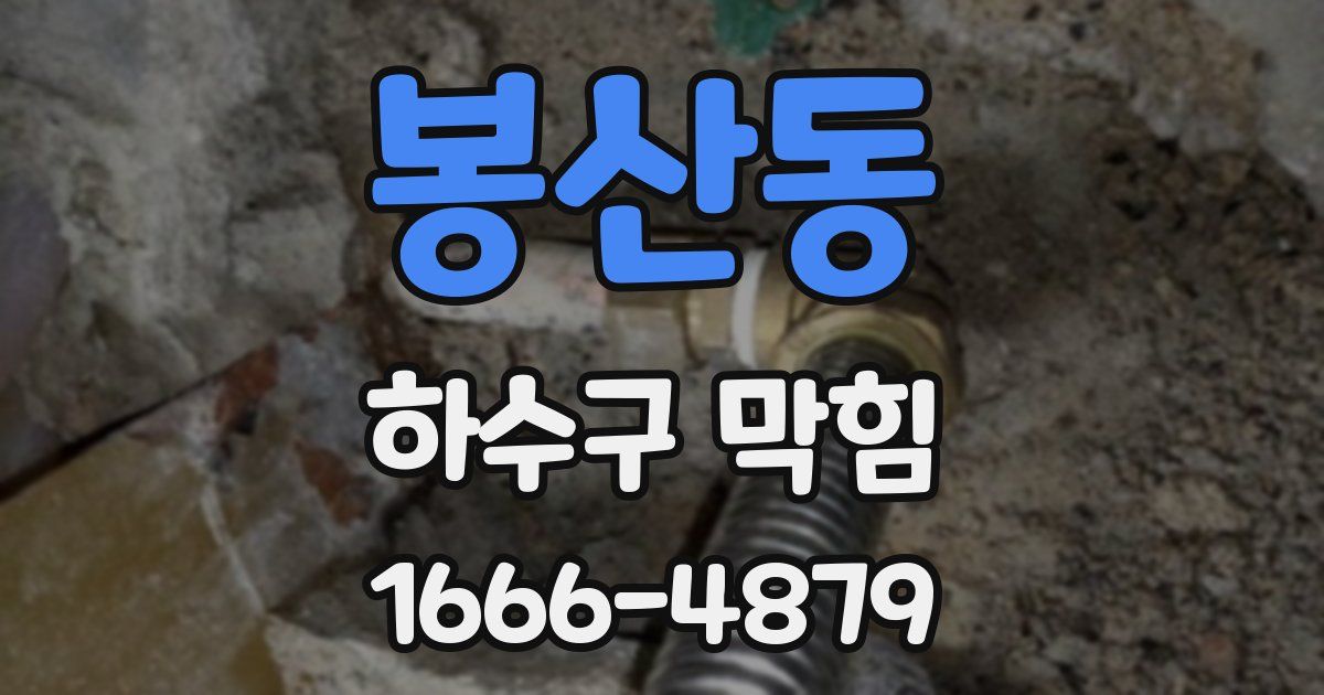 봉산동 하수구 막힘