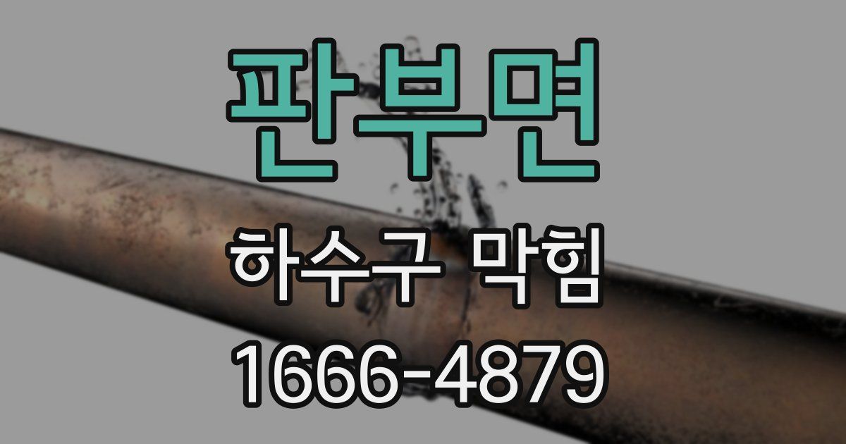 판부면 하수구 막힘