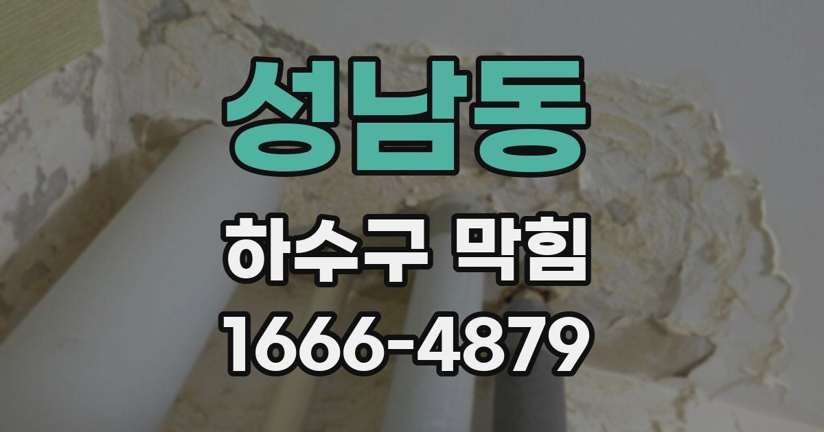 성남동 하수구 막힘