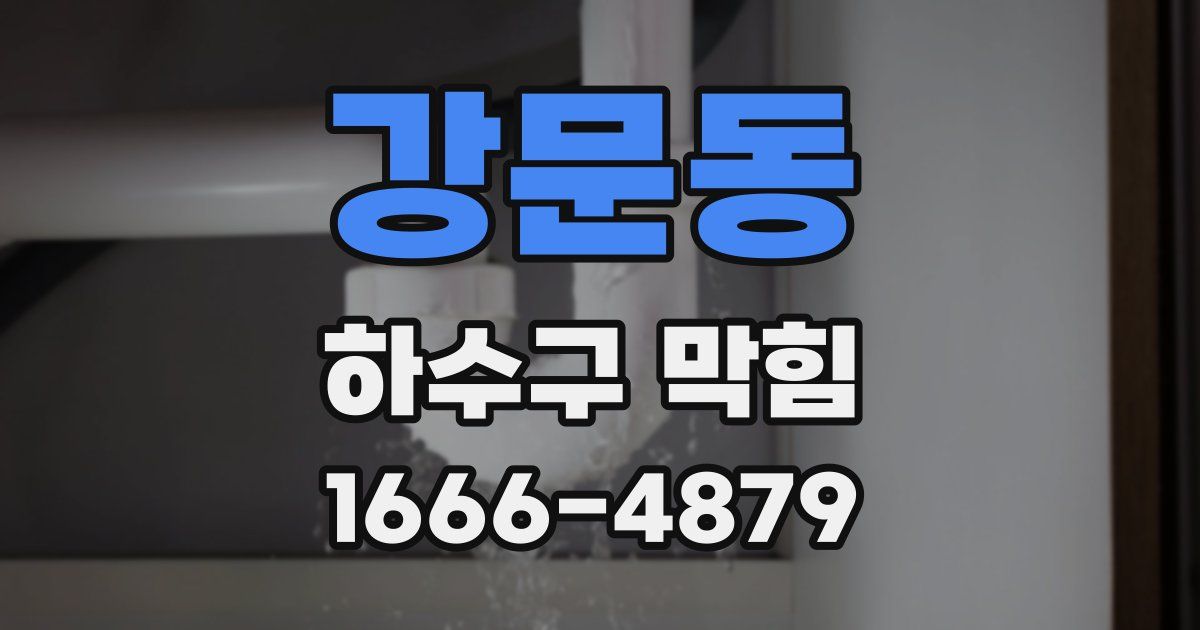 강문동 하수구 막힘