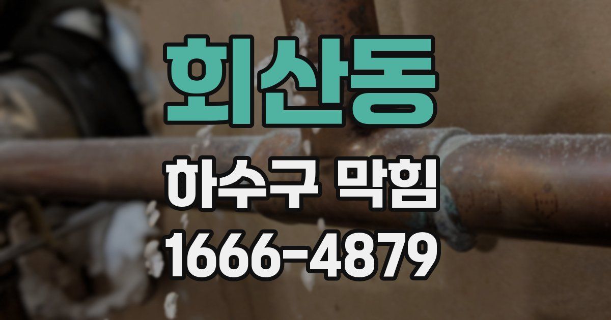 회산동 하수구 막힘