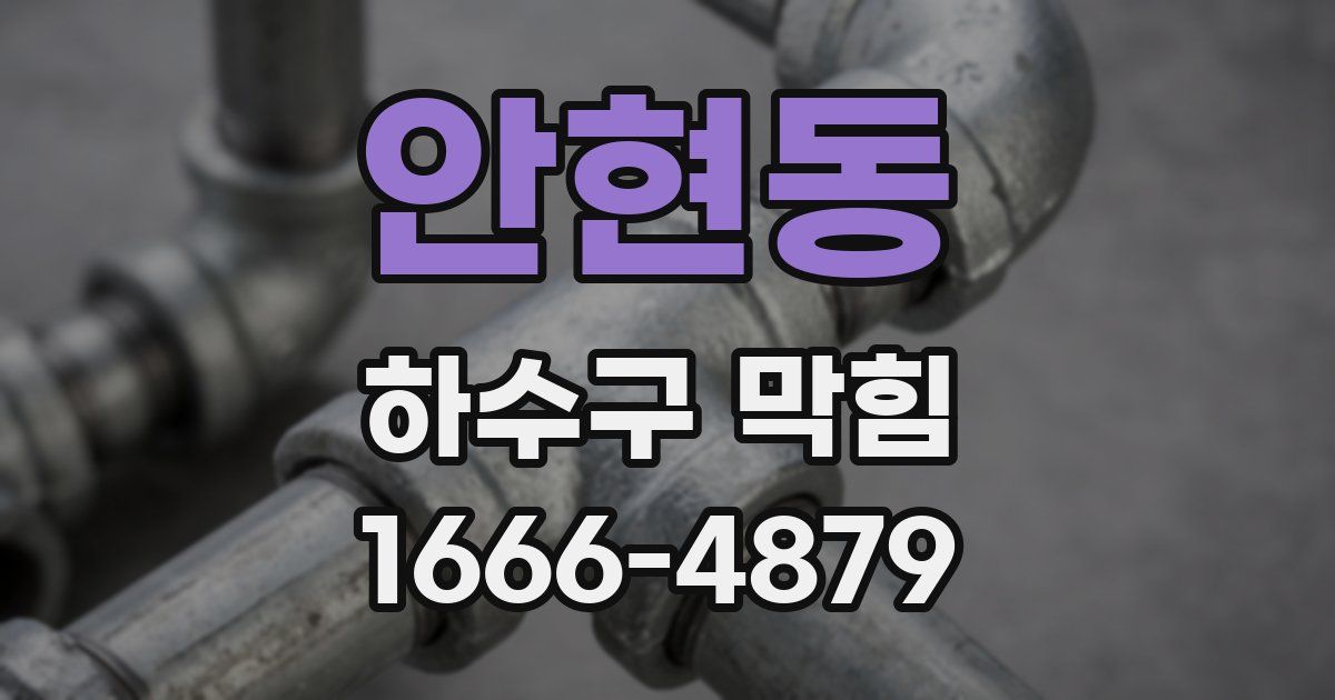 안현동 하수구 막힘
