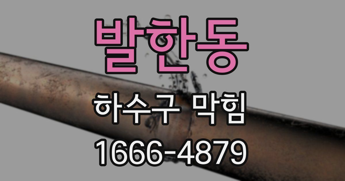 발한동 하수구 막힘