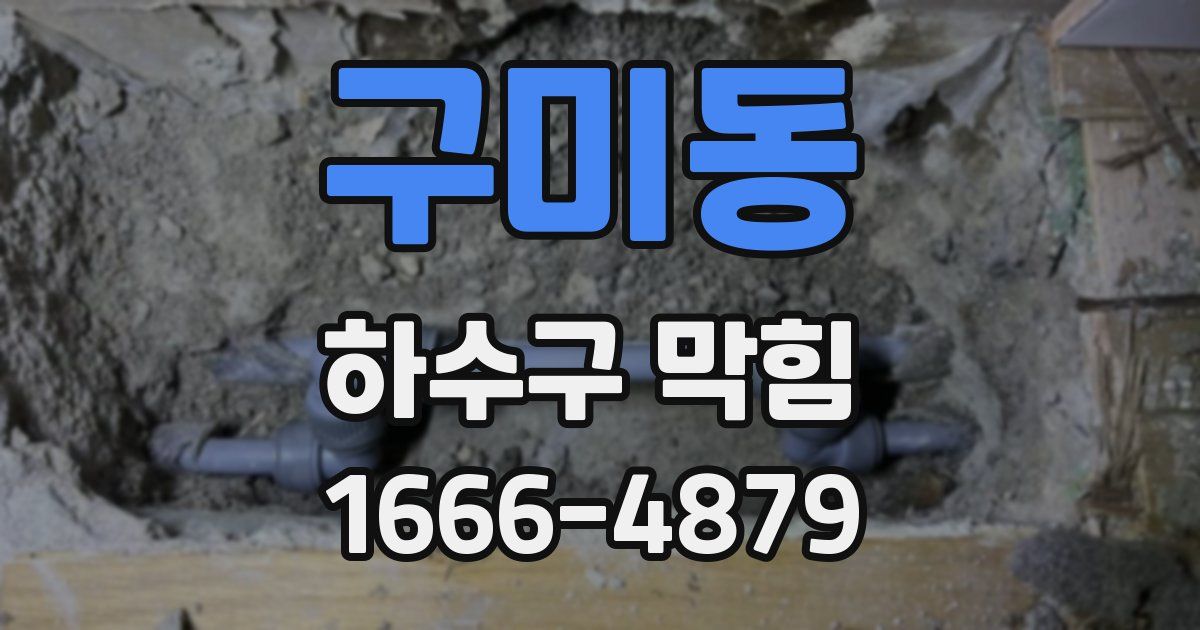 구미동 하수구 막힘