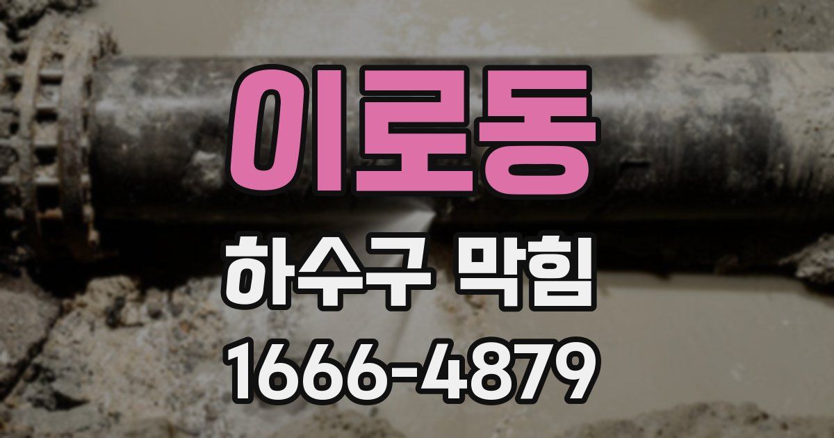 이로동 하수구 막힘