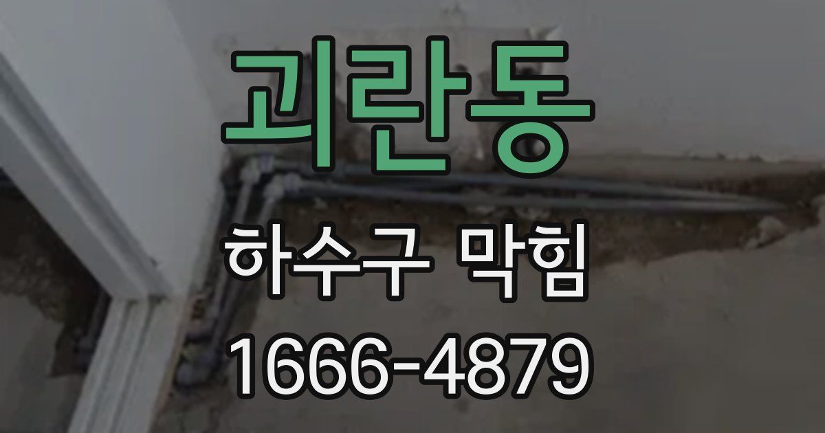 괴란동 하수구 막힘