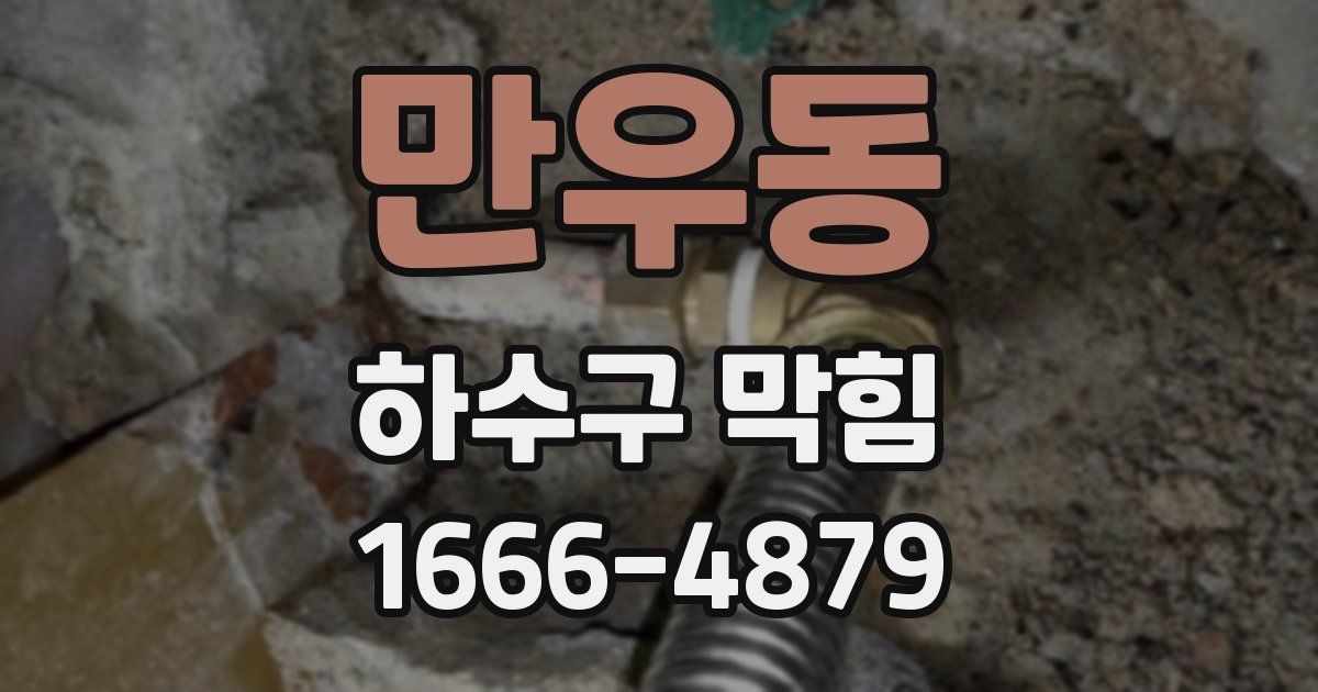 만우동 하수구 막힘