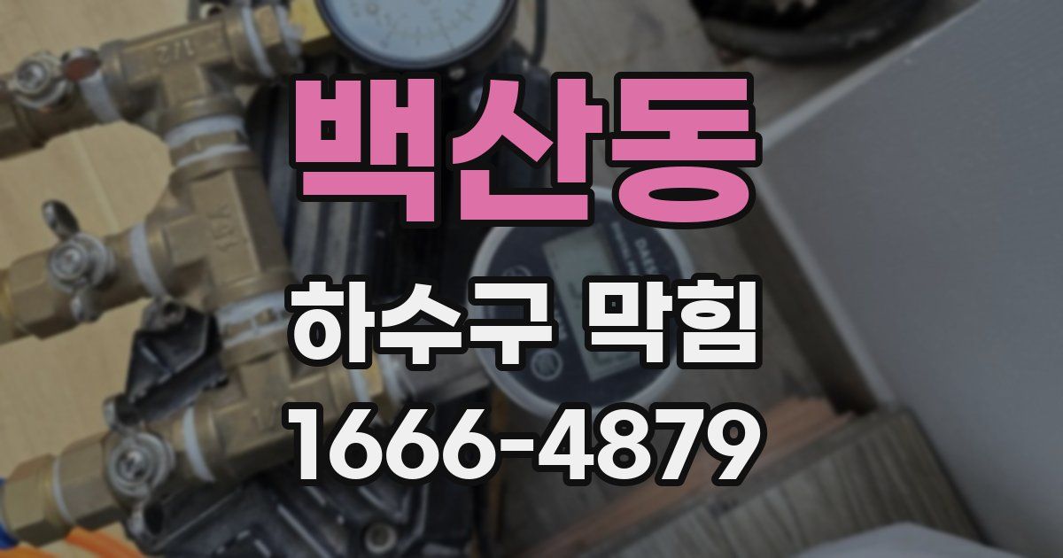 백산동 하수구 막힘