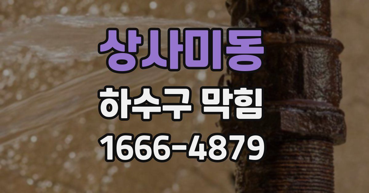 상사미동 하수구 막힘