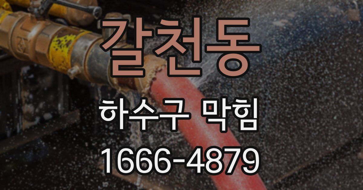 갈천동 하수구 막힘