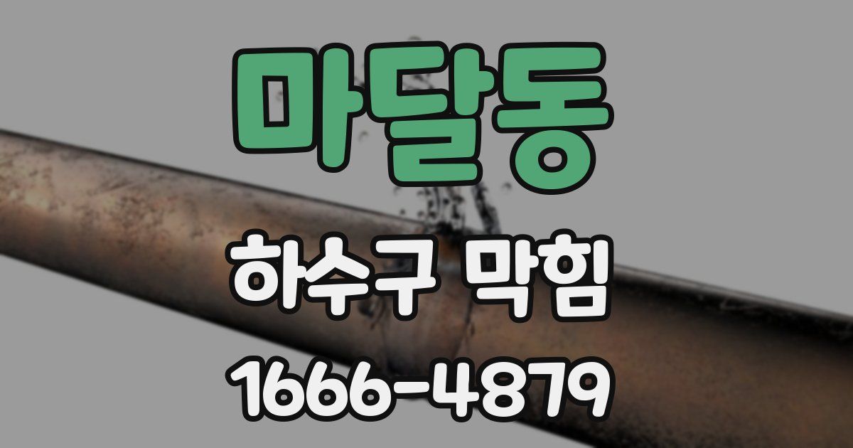 마달동 하수구 막힘