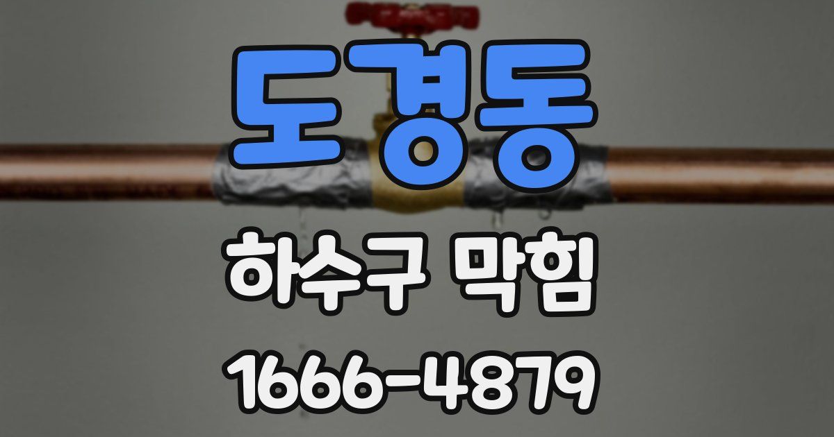 도경동 하수구 막힘