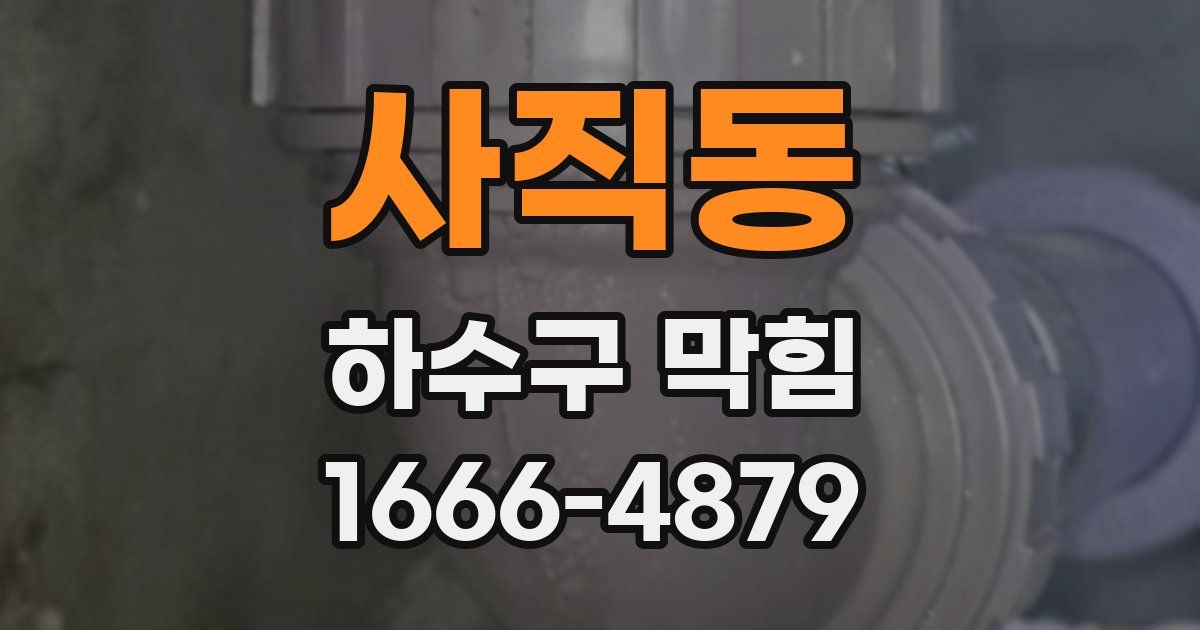 사직동 하수구 막힘
