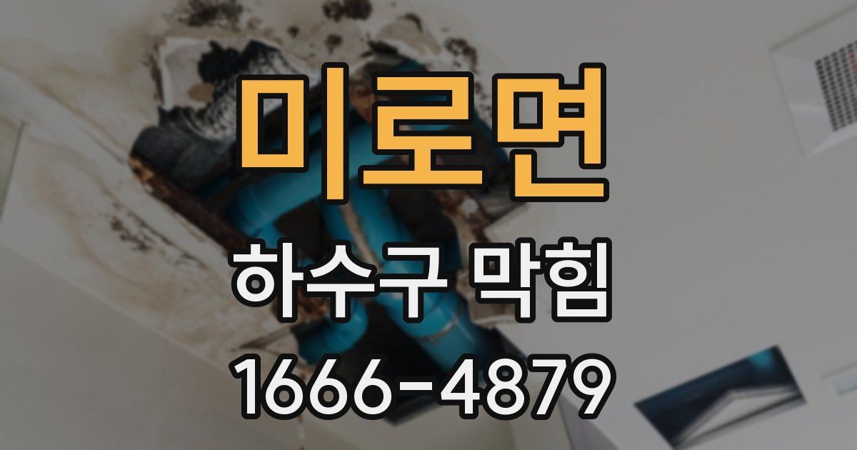 미로면 하수구 막힘
