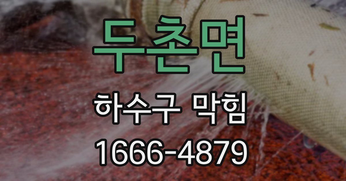 두촌면 하수구 막힘