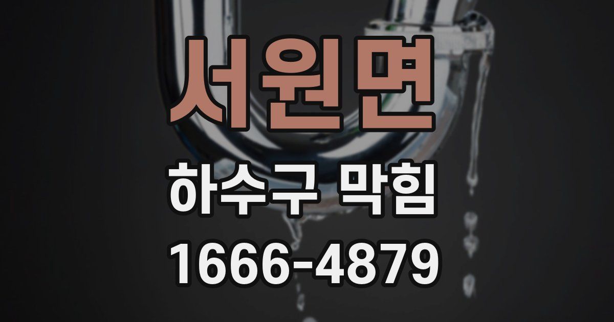 서원면 하수구 막힘