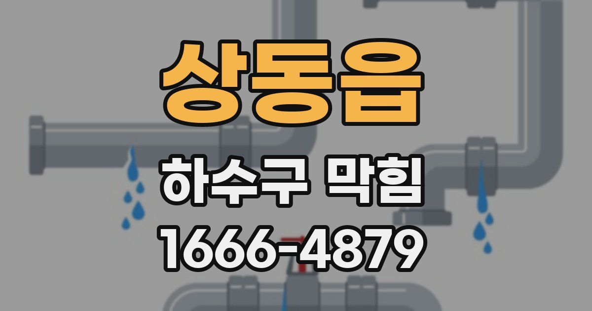상동읍 하수구 막힘