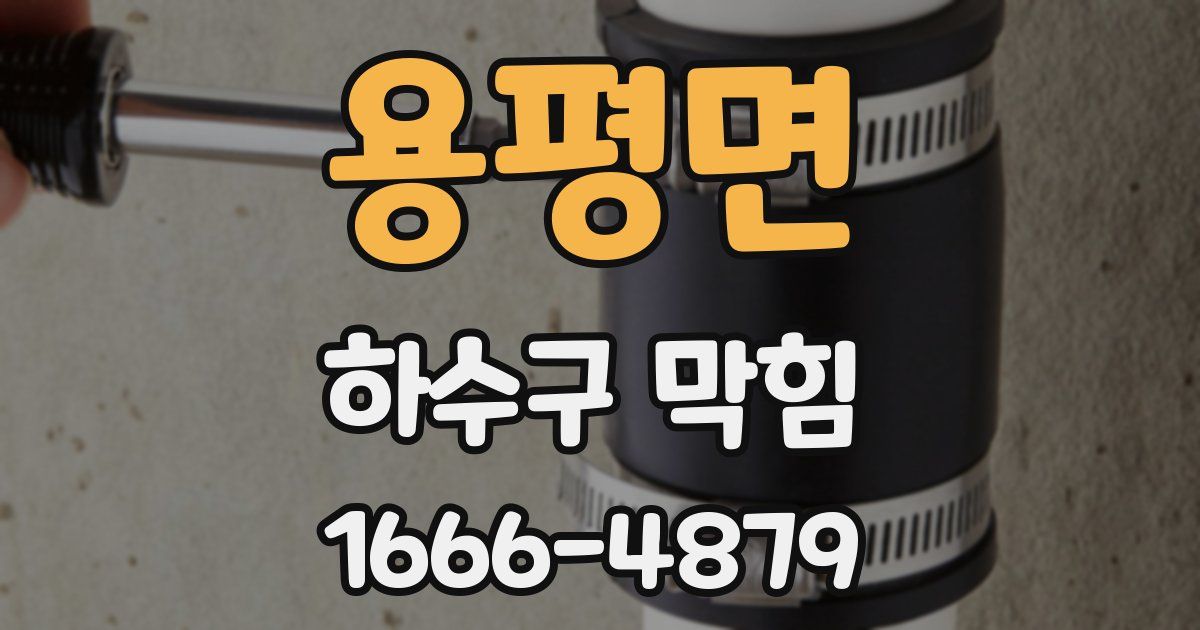 용평면 하수구 막힘