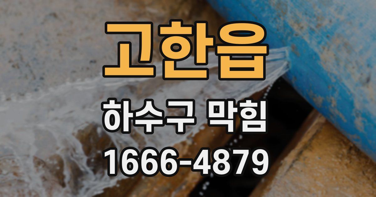 고한읍 하수구 막힘